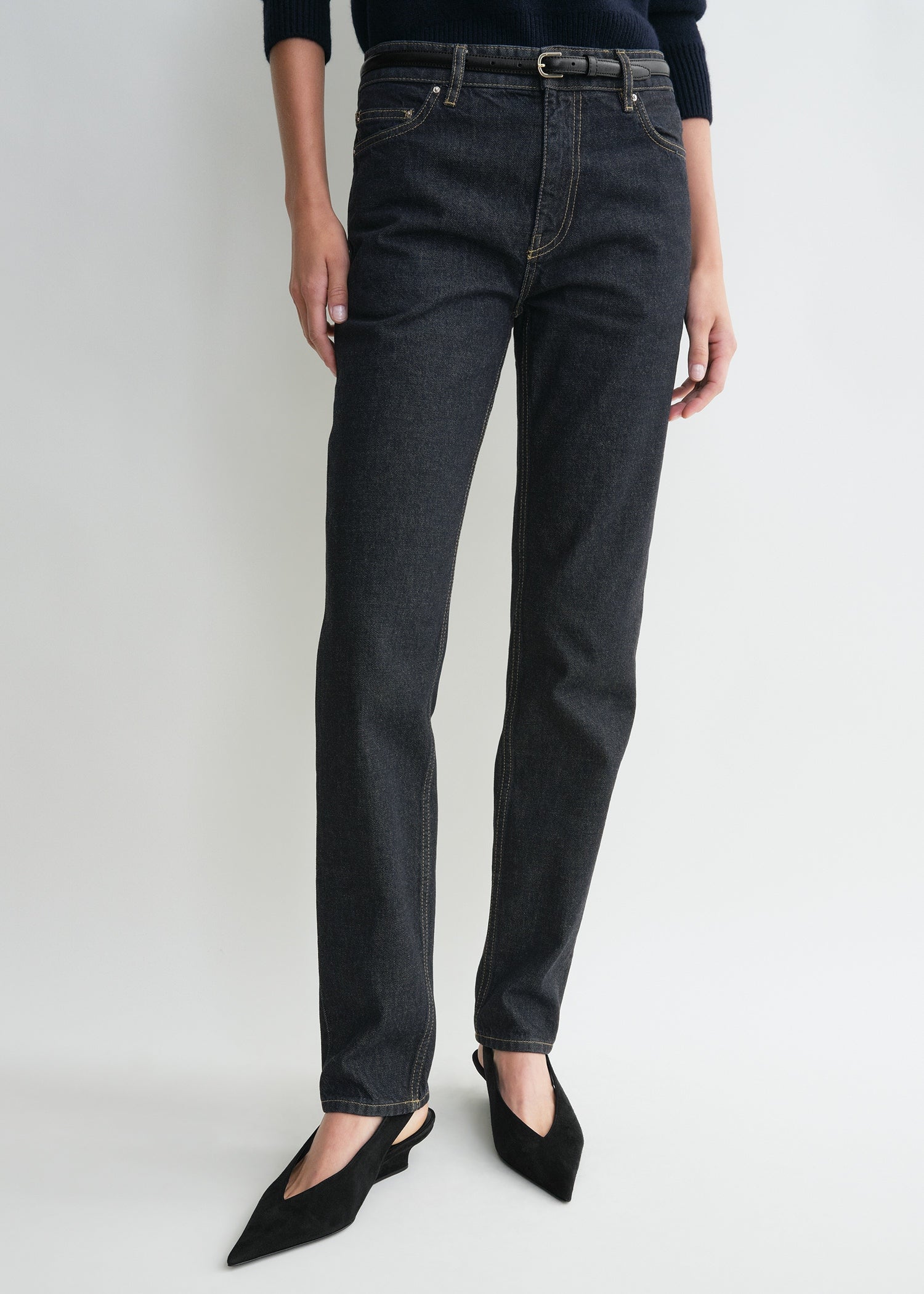 Low taper denim slate