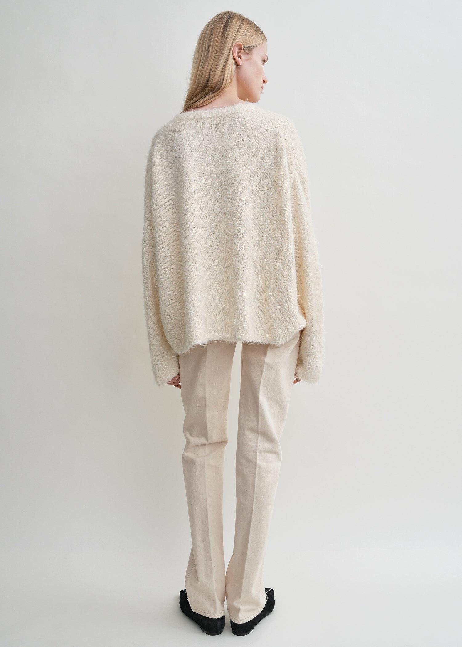 Boxy silk knit cream