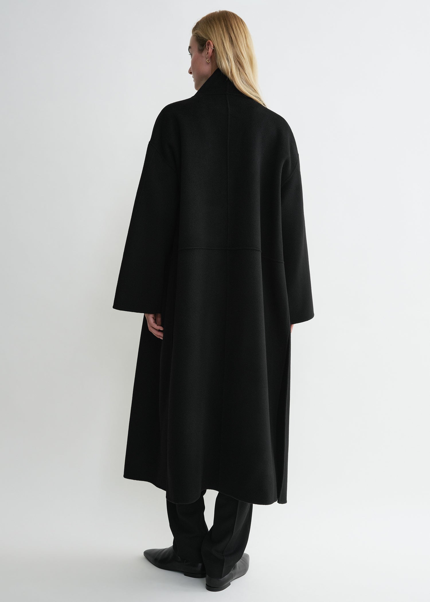 Black wool cashmere coat clearance