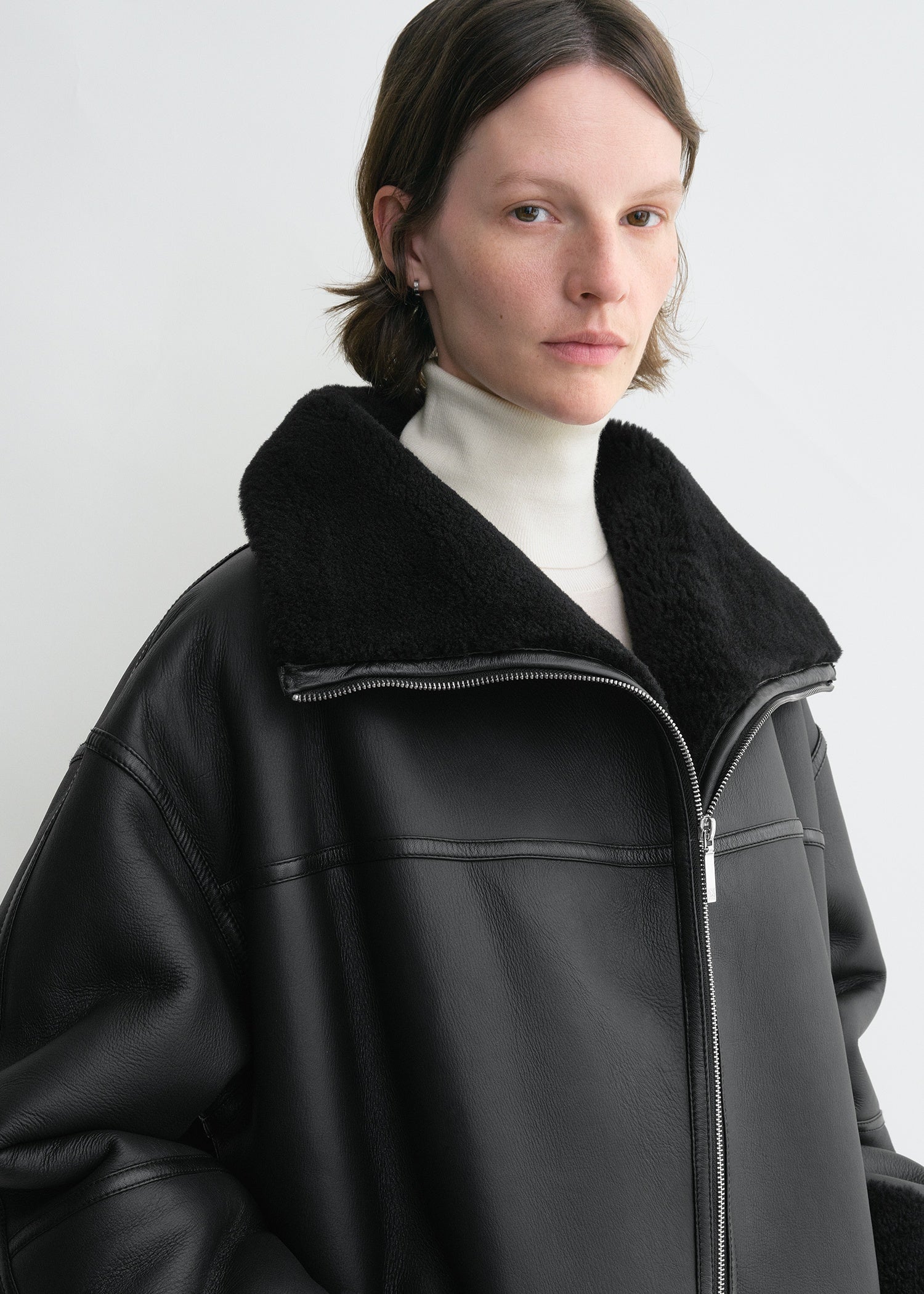 Hooded shearling jacket online