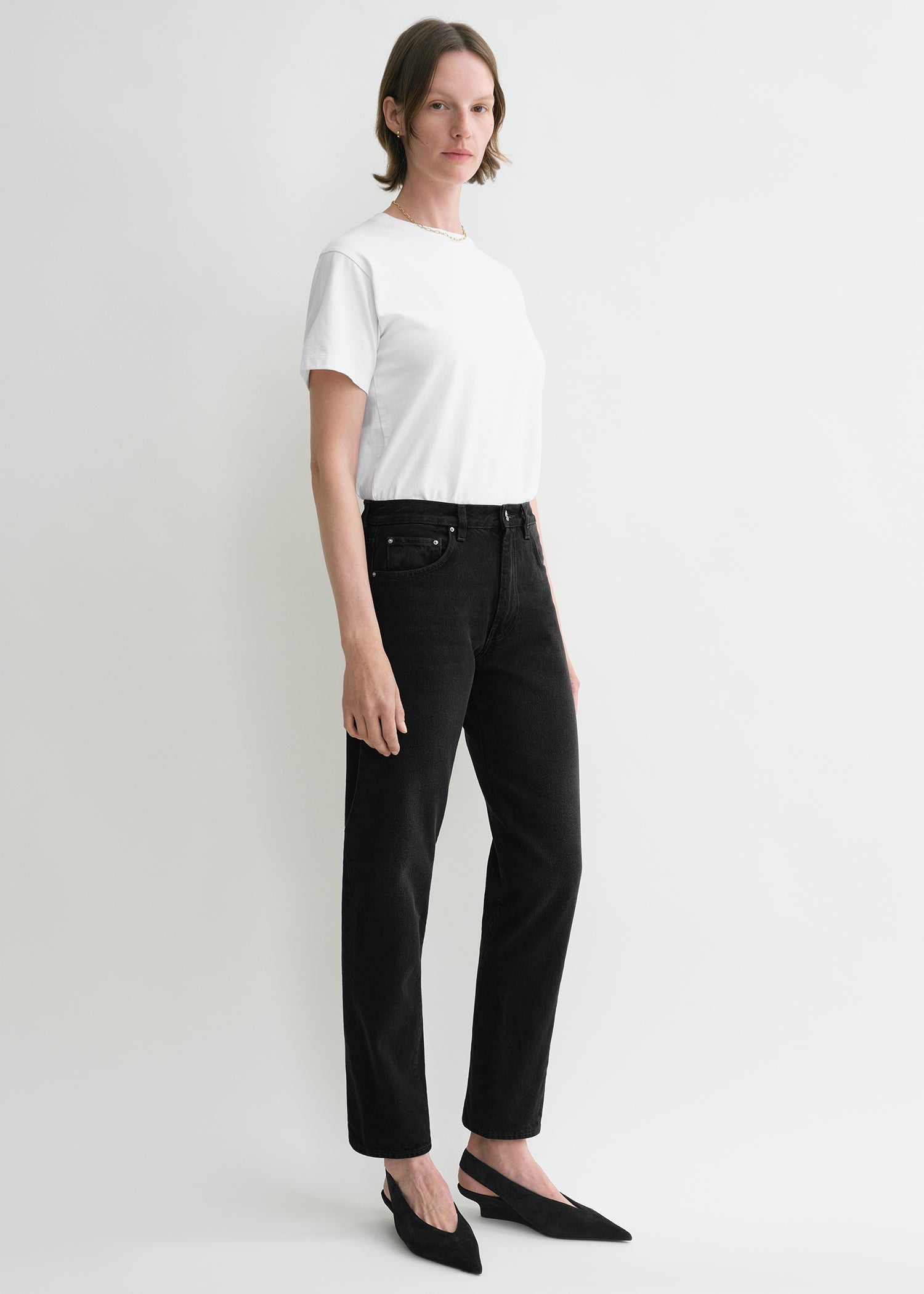 Twisted seam denim faded black