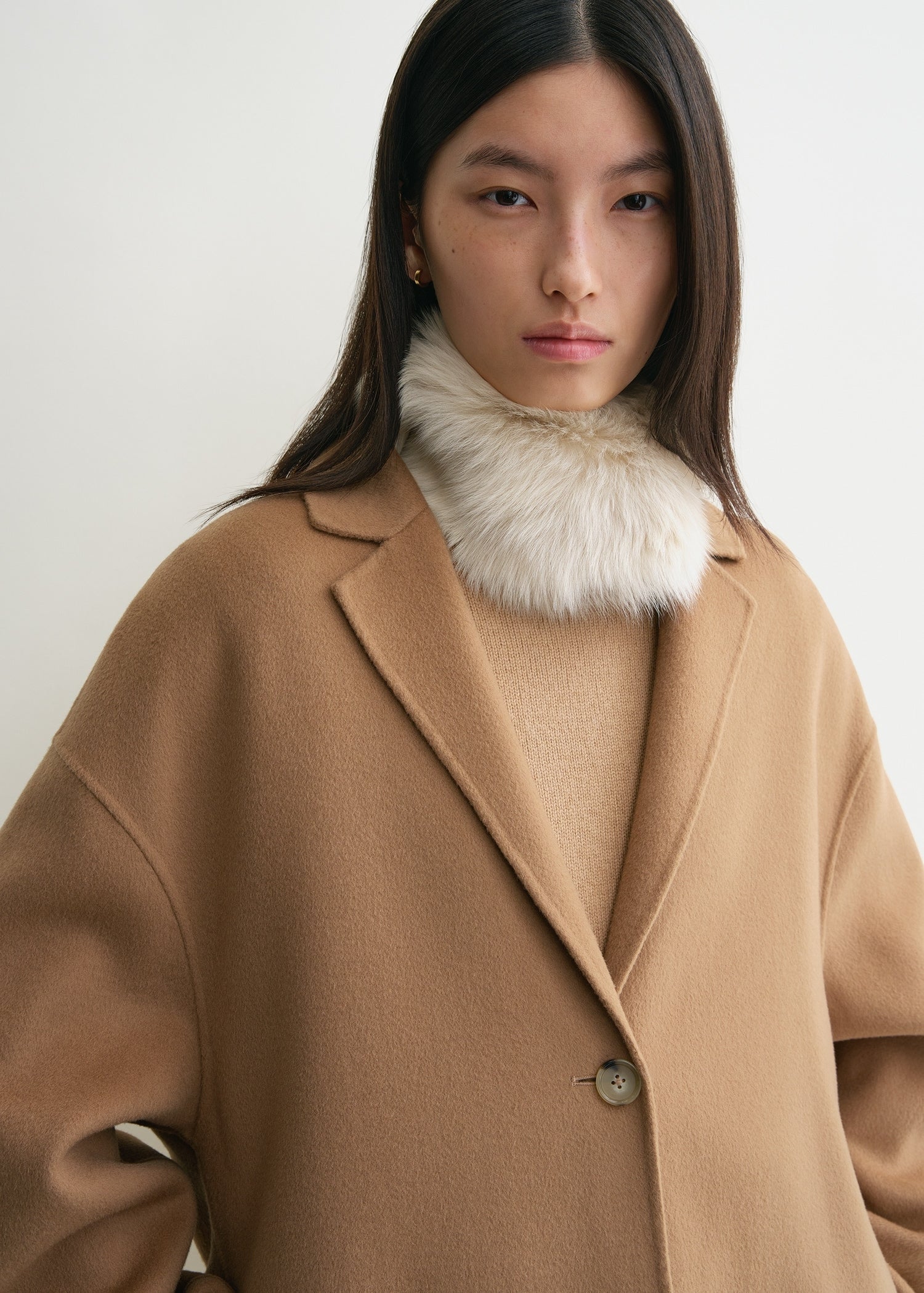 Wool blend cocoon coat on sale