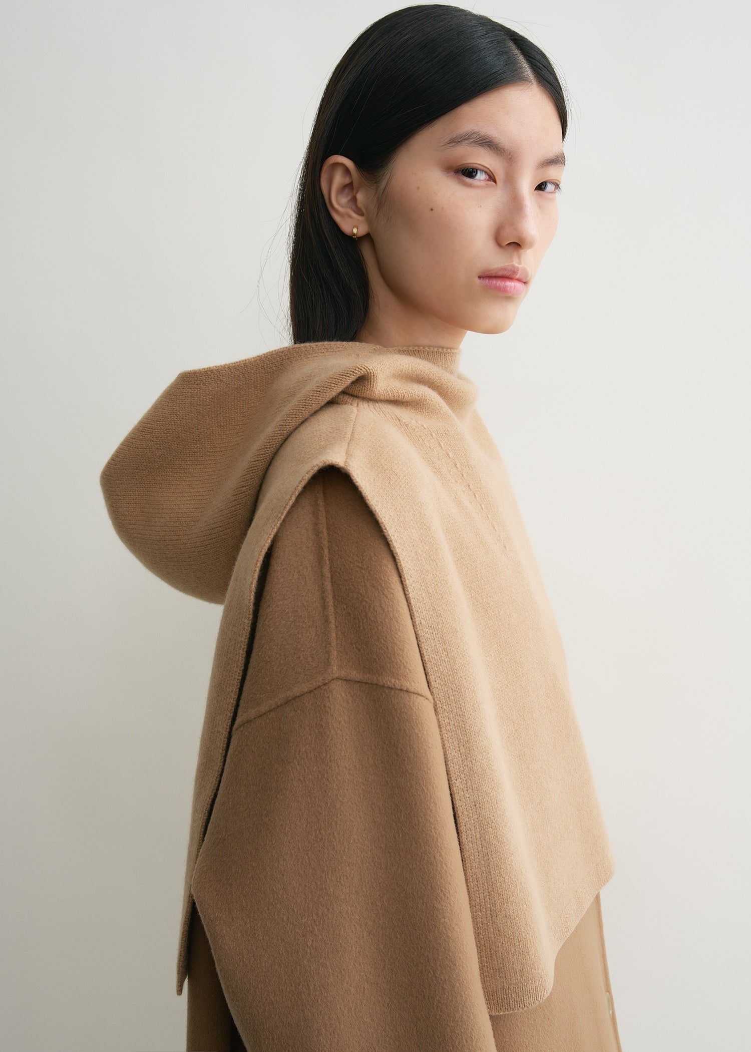 Camel cashmere hoodie sale