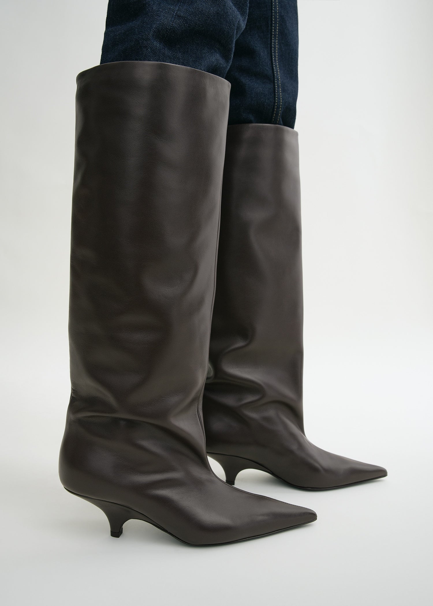 Long wedge heel boots discount