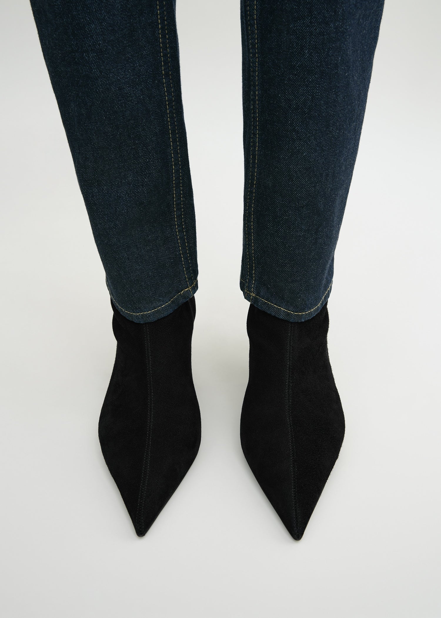 Suede heeled sock boots black TOTEME