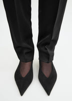 Wedge-heel suede slingbacks black