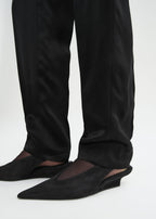 Wedge-heel suede slingbacks black