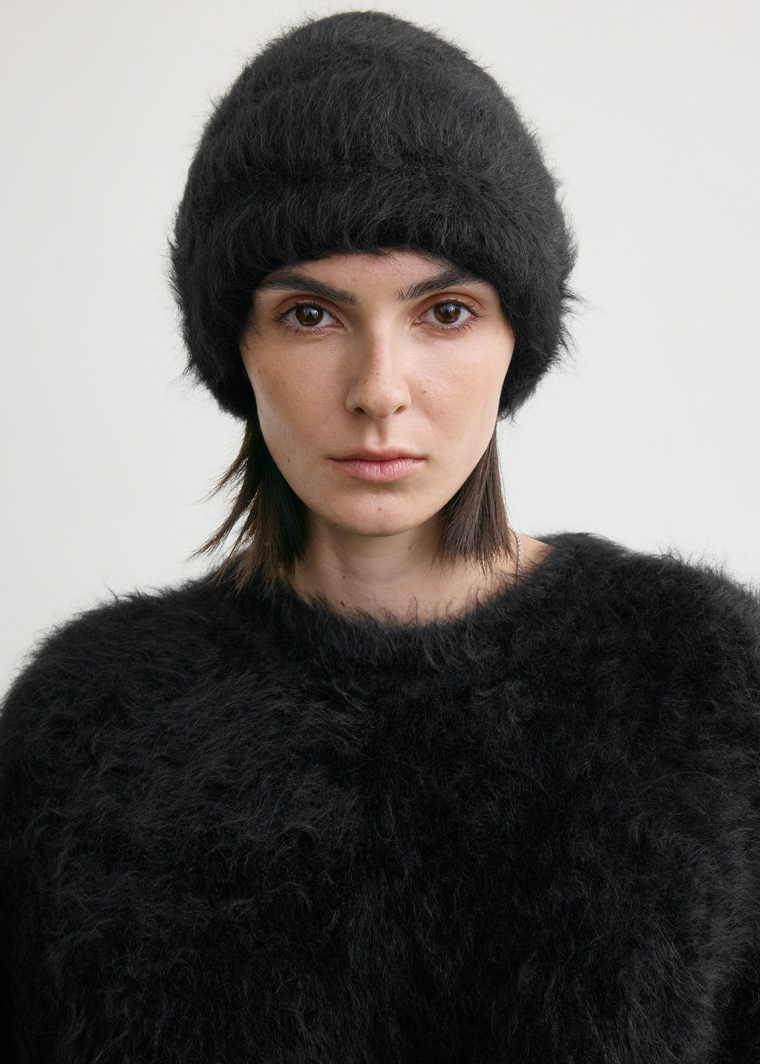 Alpaca knit beanie black