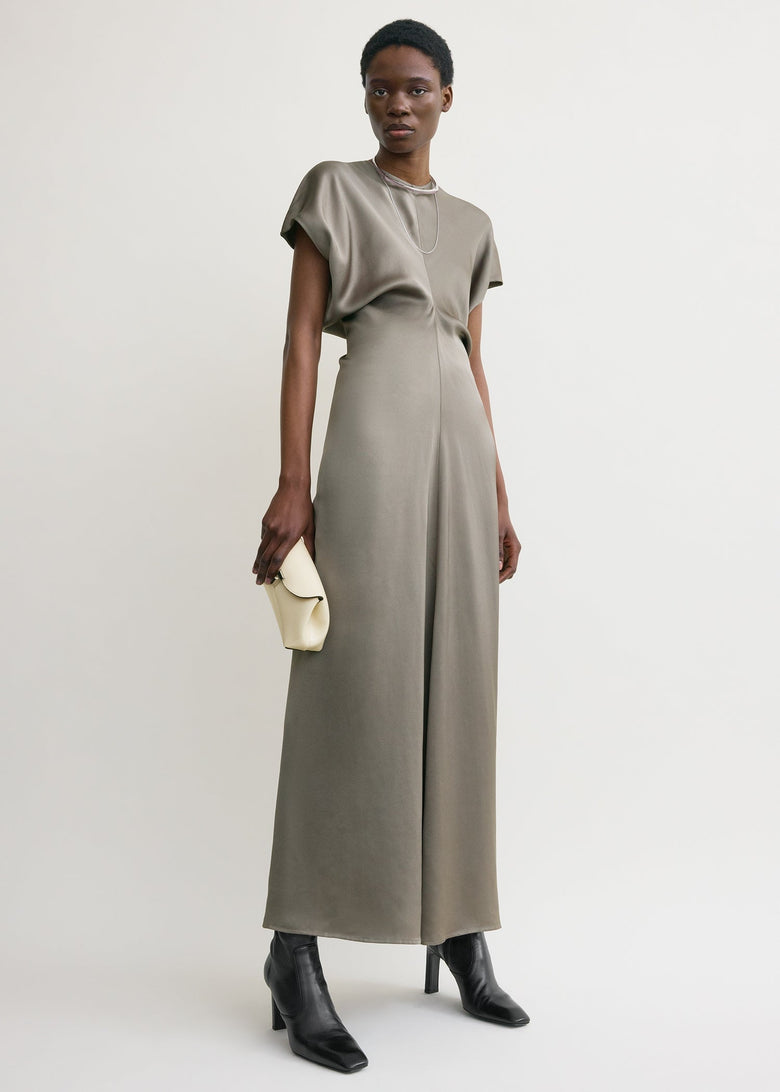 Slouch waist dress taupe