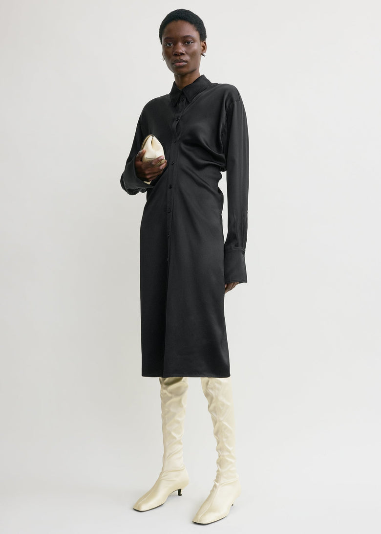 Slouch shirtdress black