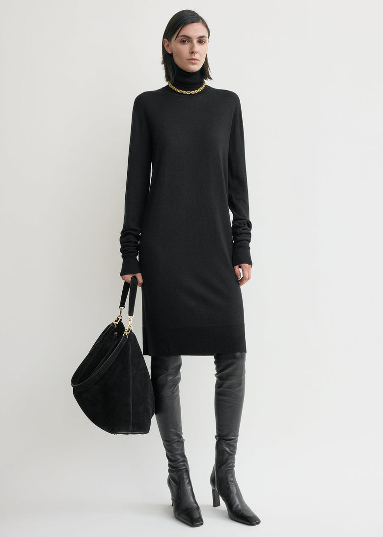 Turtleneck dress black