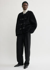 Teddy shearling clasp jacket black