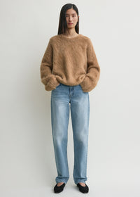 Boxy alpaca knit camel melange