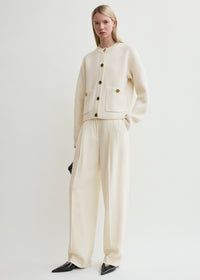 Hammered button cardigan milk