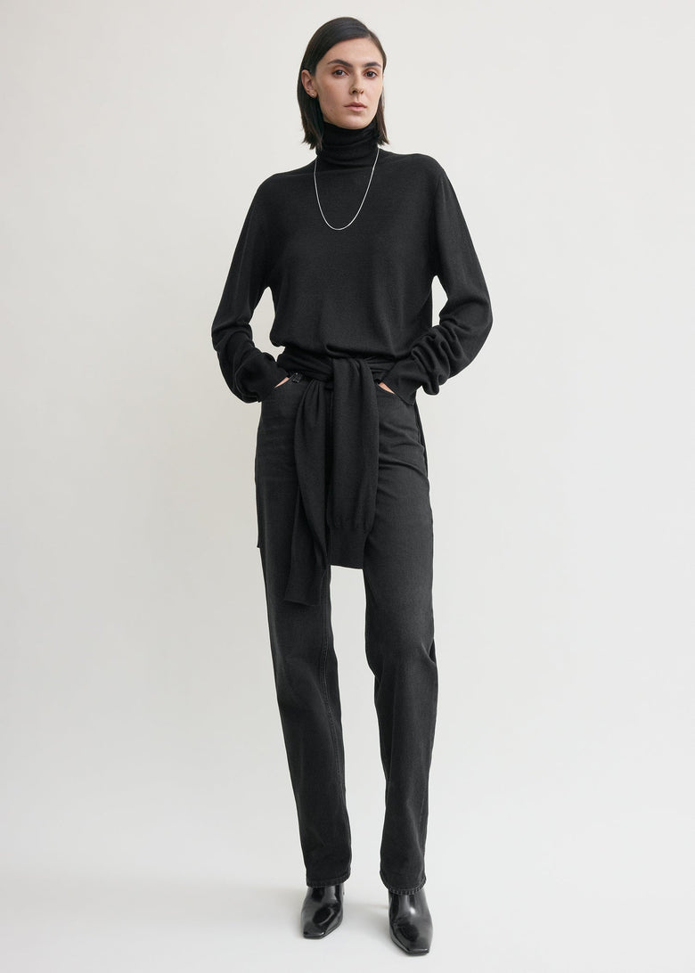 Double-sleeve turtleneck black