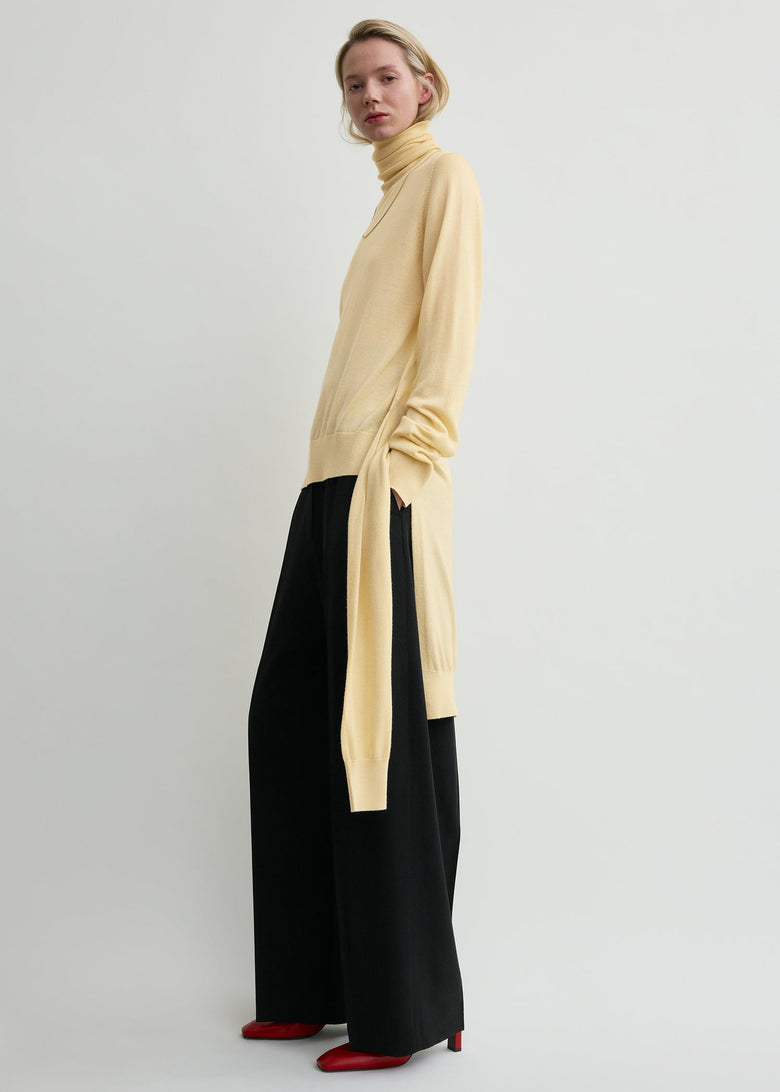 Double-sleeve turtleneck champagne