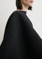 Fringed poncho black