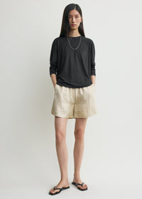 Monogram silk pj shorts ivory