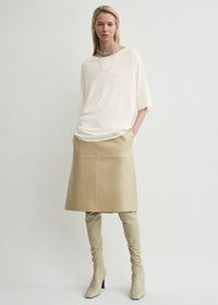 Paneled leather skirt rye