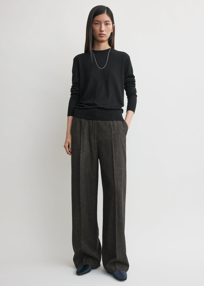 Wide flannel trousers charcoal