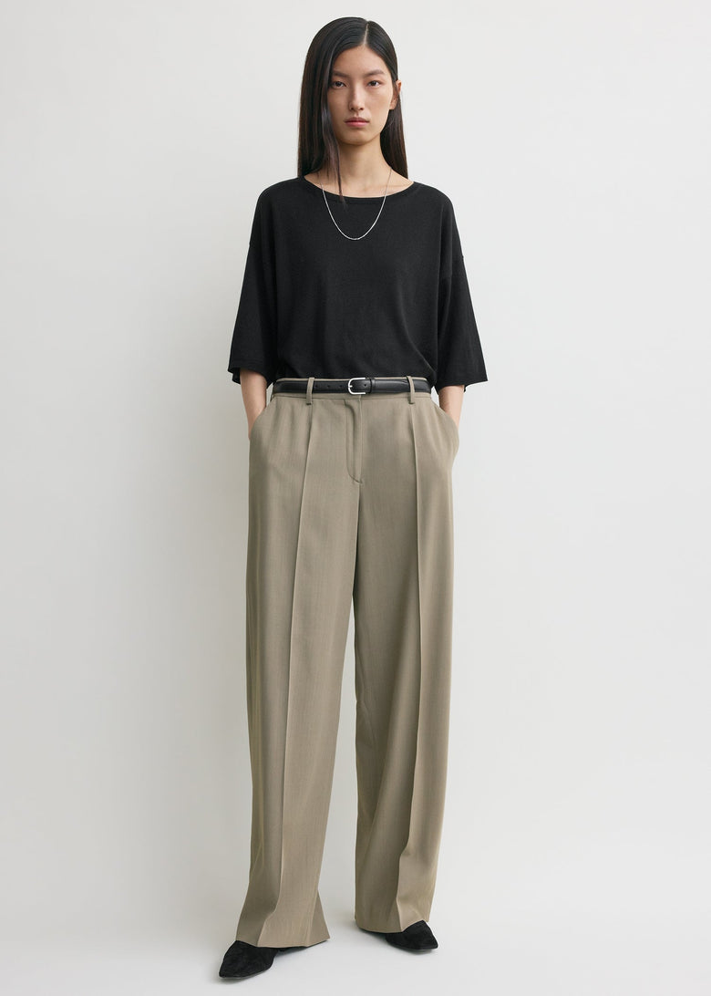 Wide fluid trousers taupe