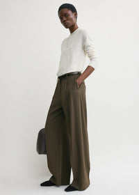 Wide pinstriped trousers pepper petite