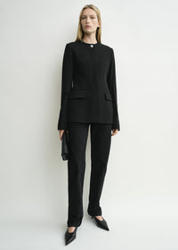 Collarless evening jacket black petite