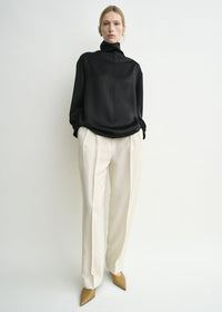 Slouch-neck blouse black petite