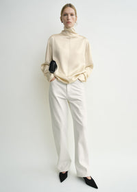 Slouch-neck blouse ecru petite