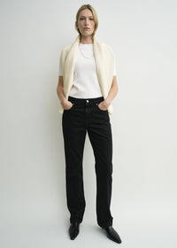 Low straight denim black