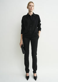 Raglan-sleeve cashmere cardigan black