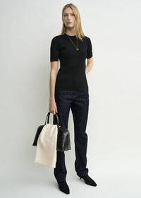 Compact knit tee black