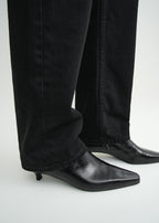Slim naplack ankle boots black