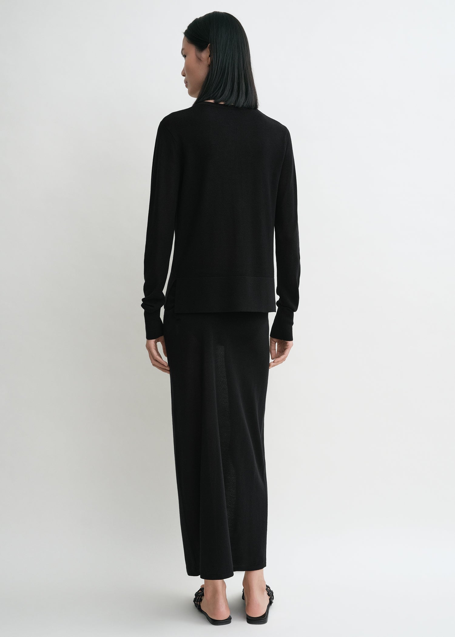 Fine knit cardigan black