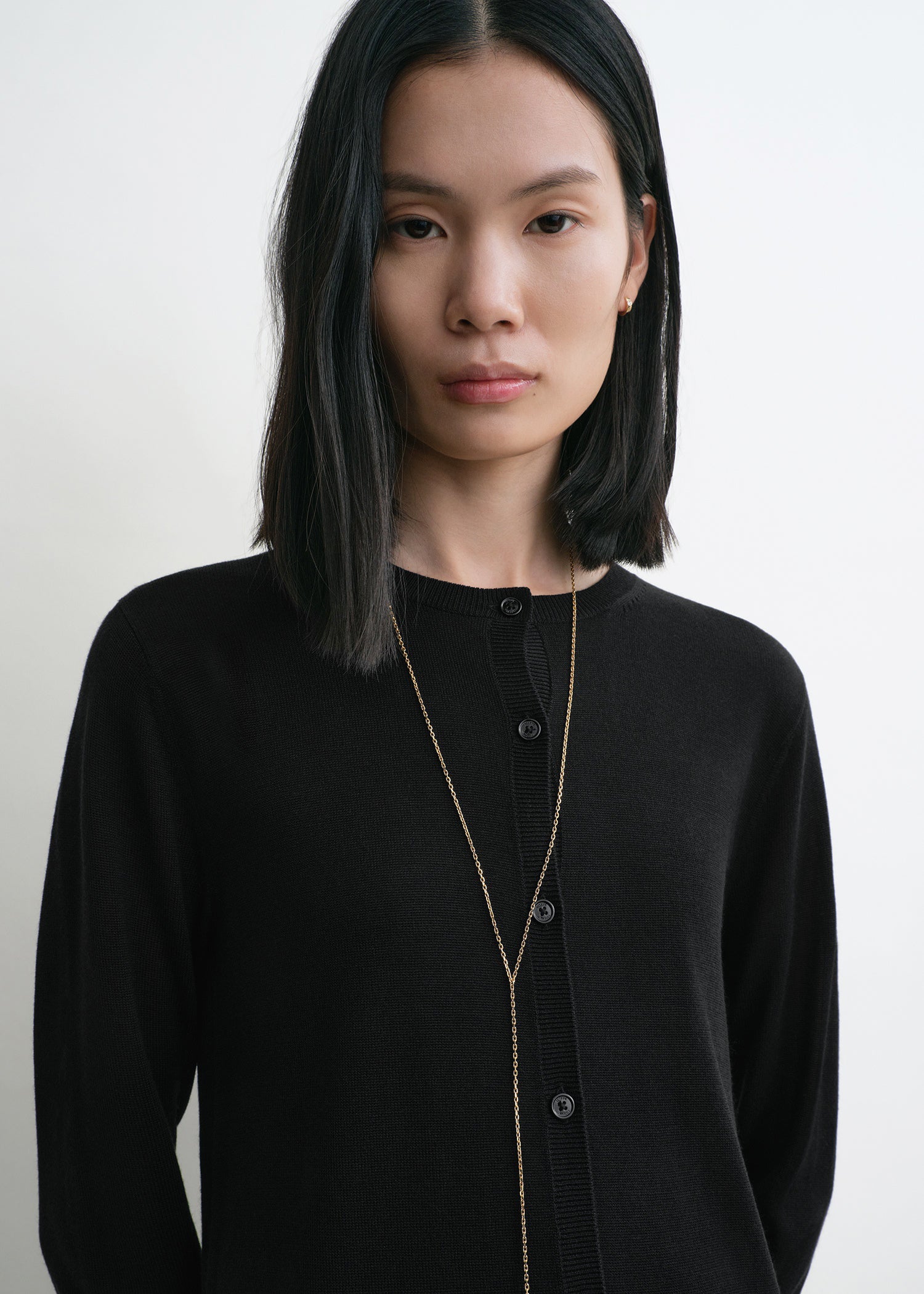 Fine knit cardigan black