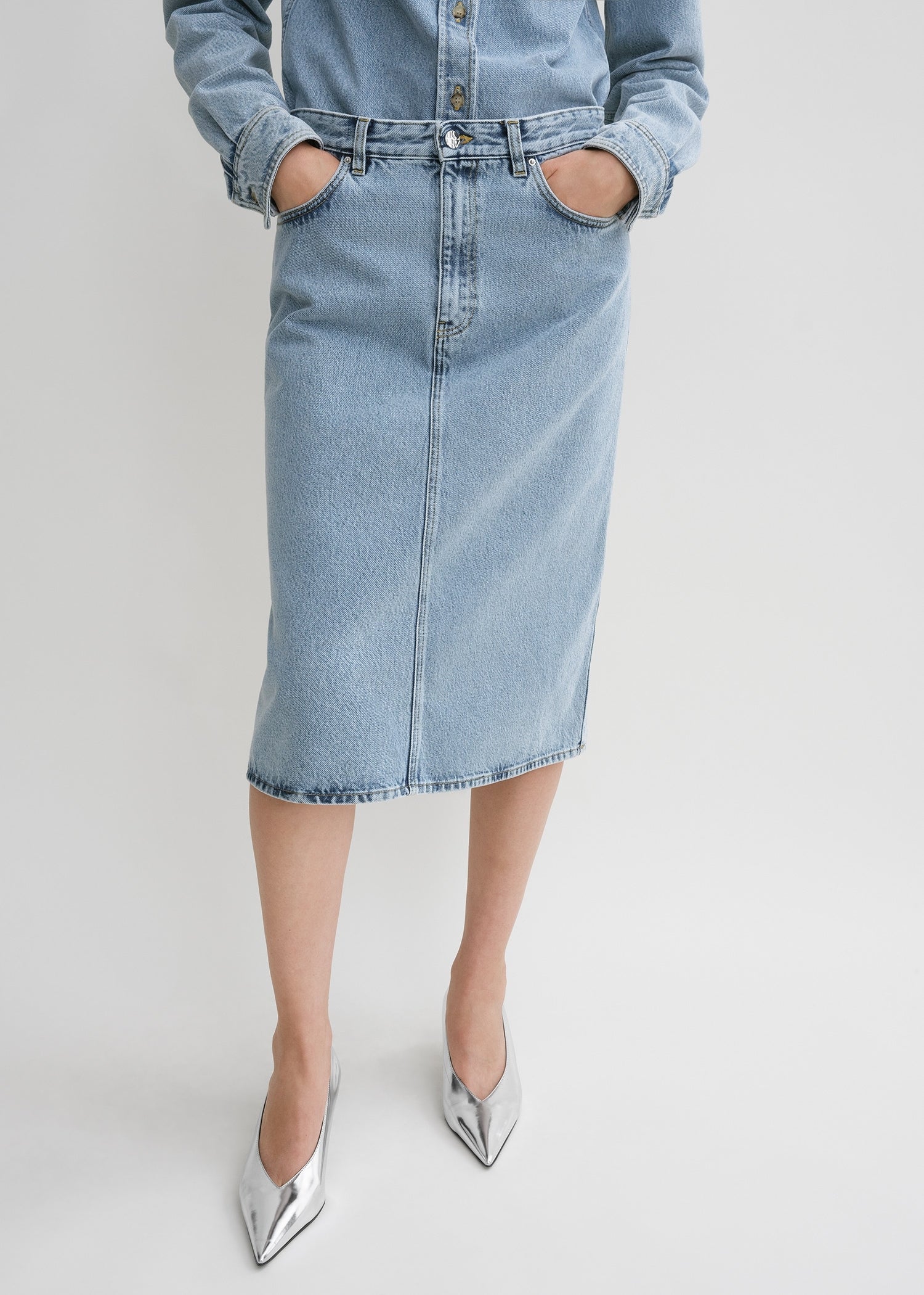 Denim midi dress skirt deals