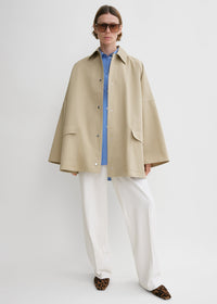Cotton twill overshirt jacket fawn