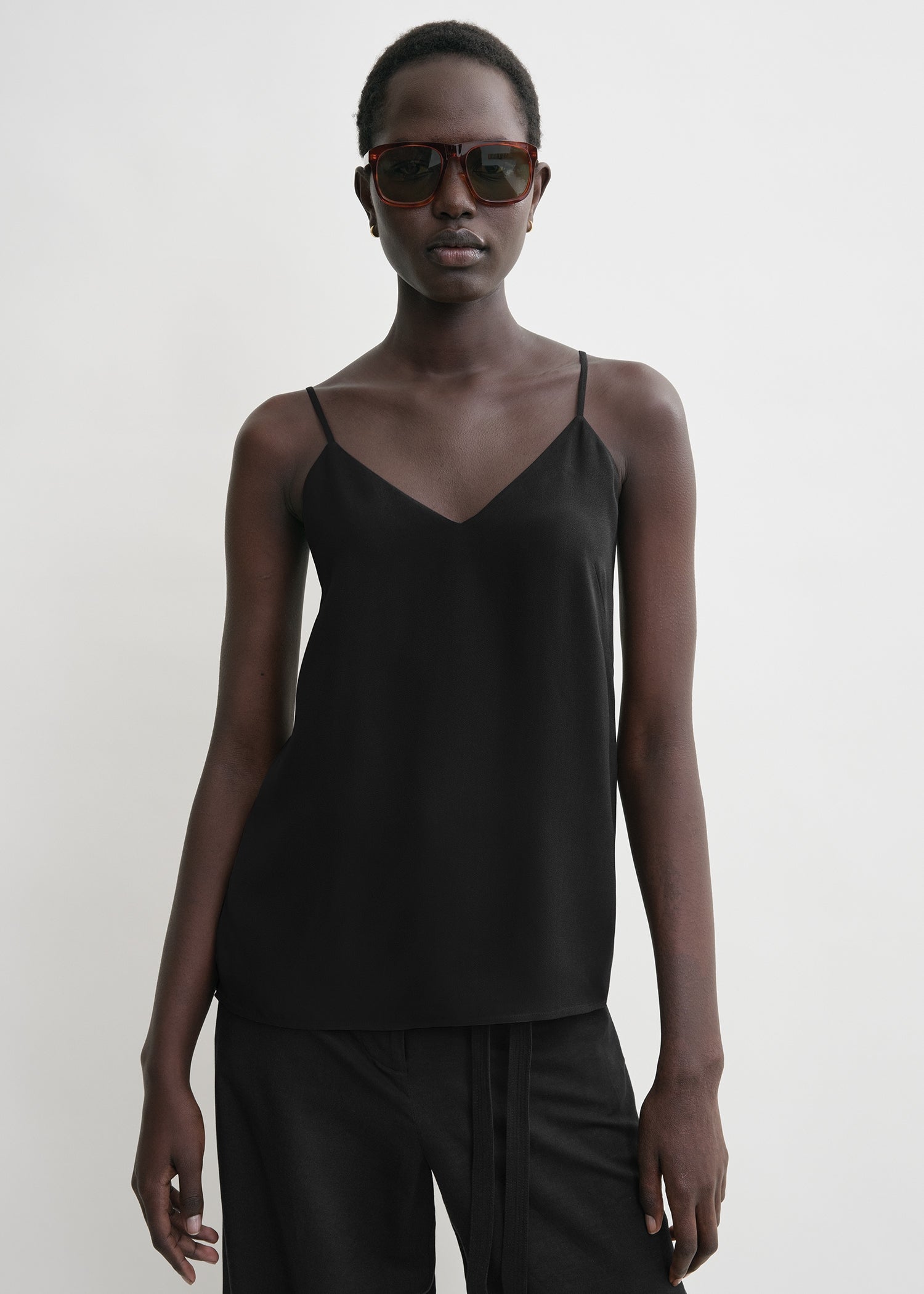 Black silky cami top 2025