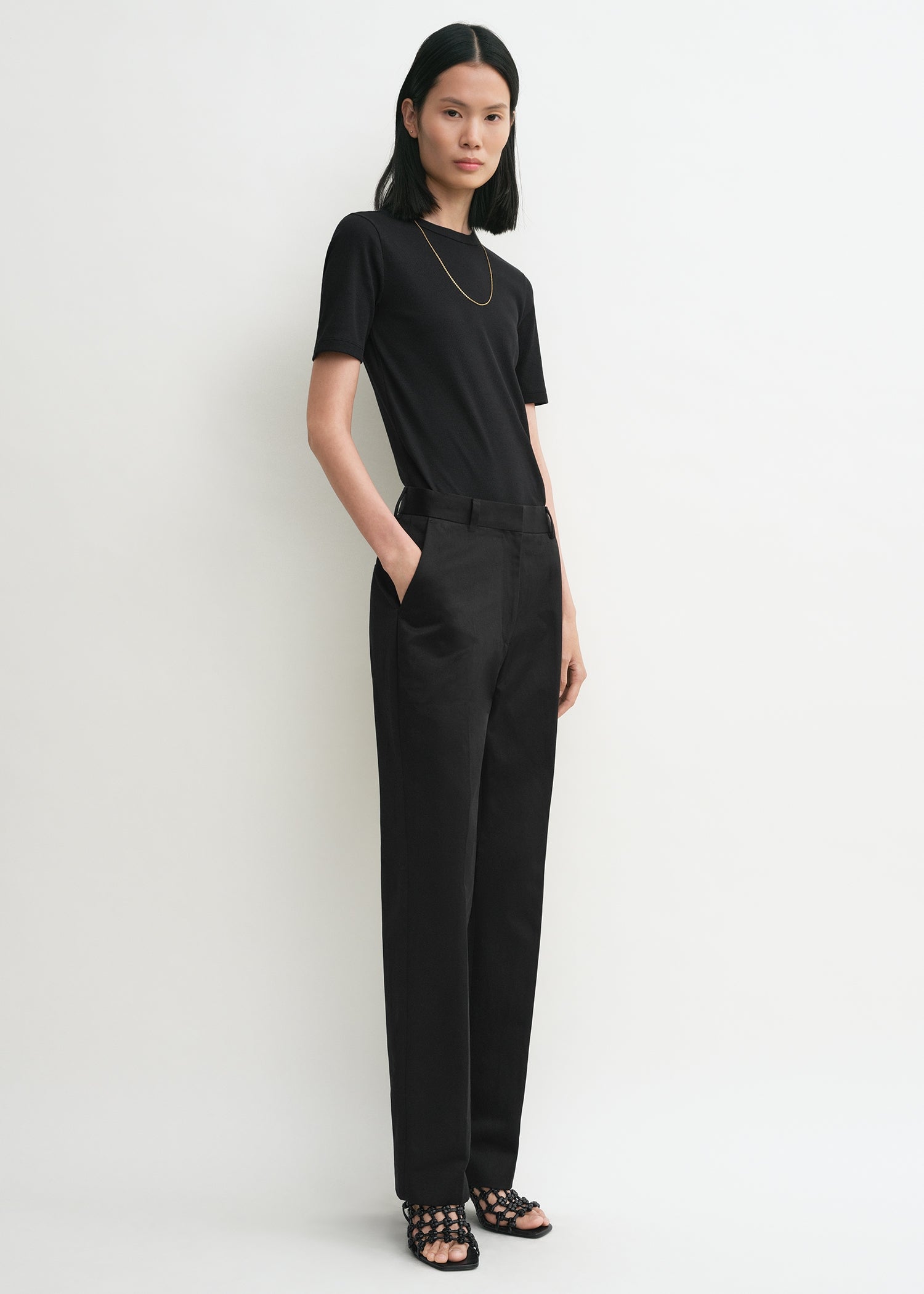 Classic rib tee black