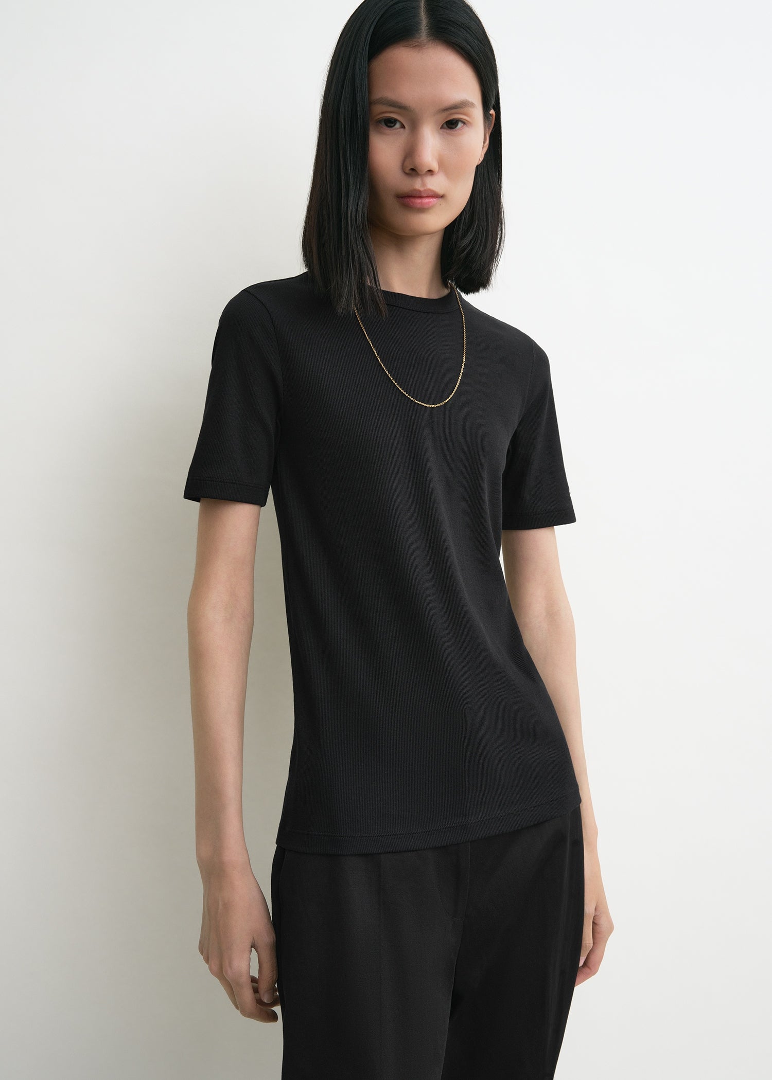 Classic rib tee black