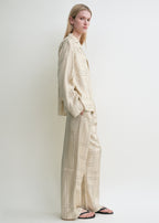 Monogram silk pj top ivory