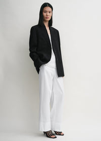 Raw lapel jacket black