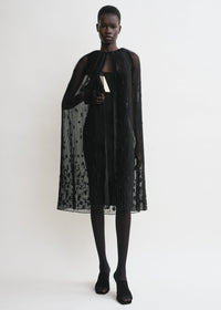 Floral tulle cape black/black