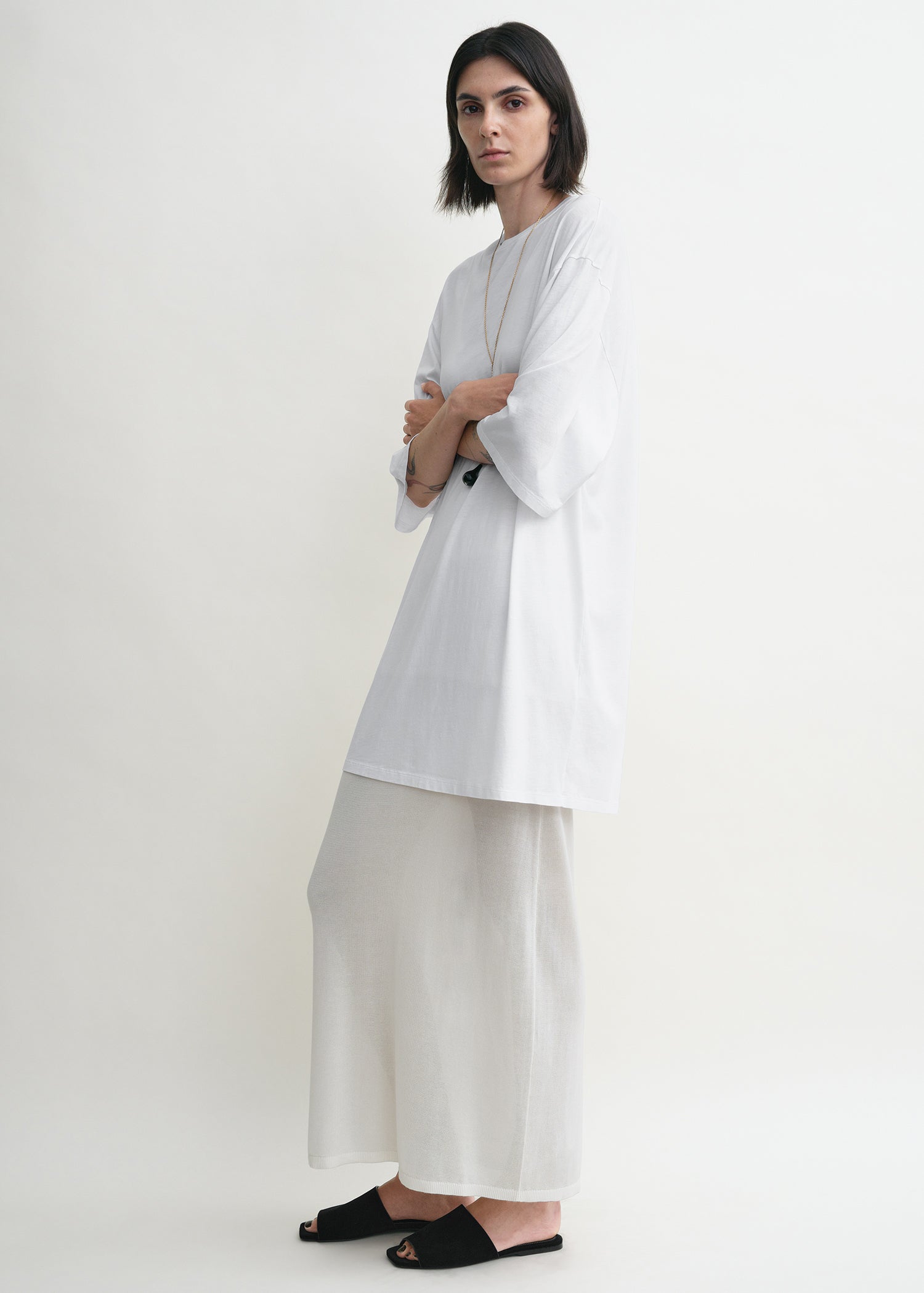 Relaxed tee dress white