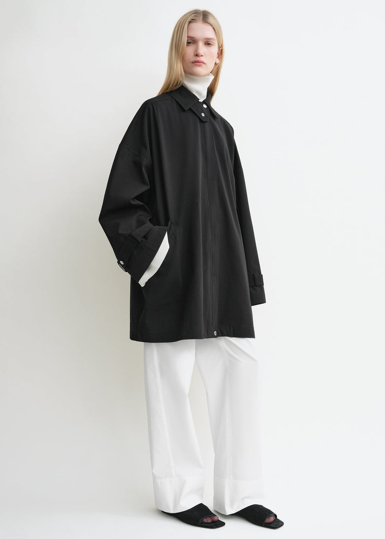 Oversized trench jacket black