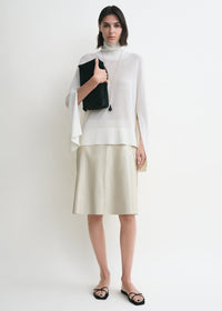 Croco-embossed skirt oyster