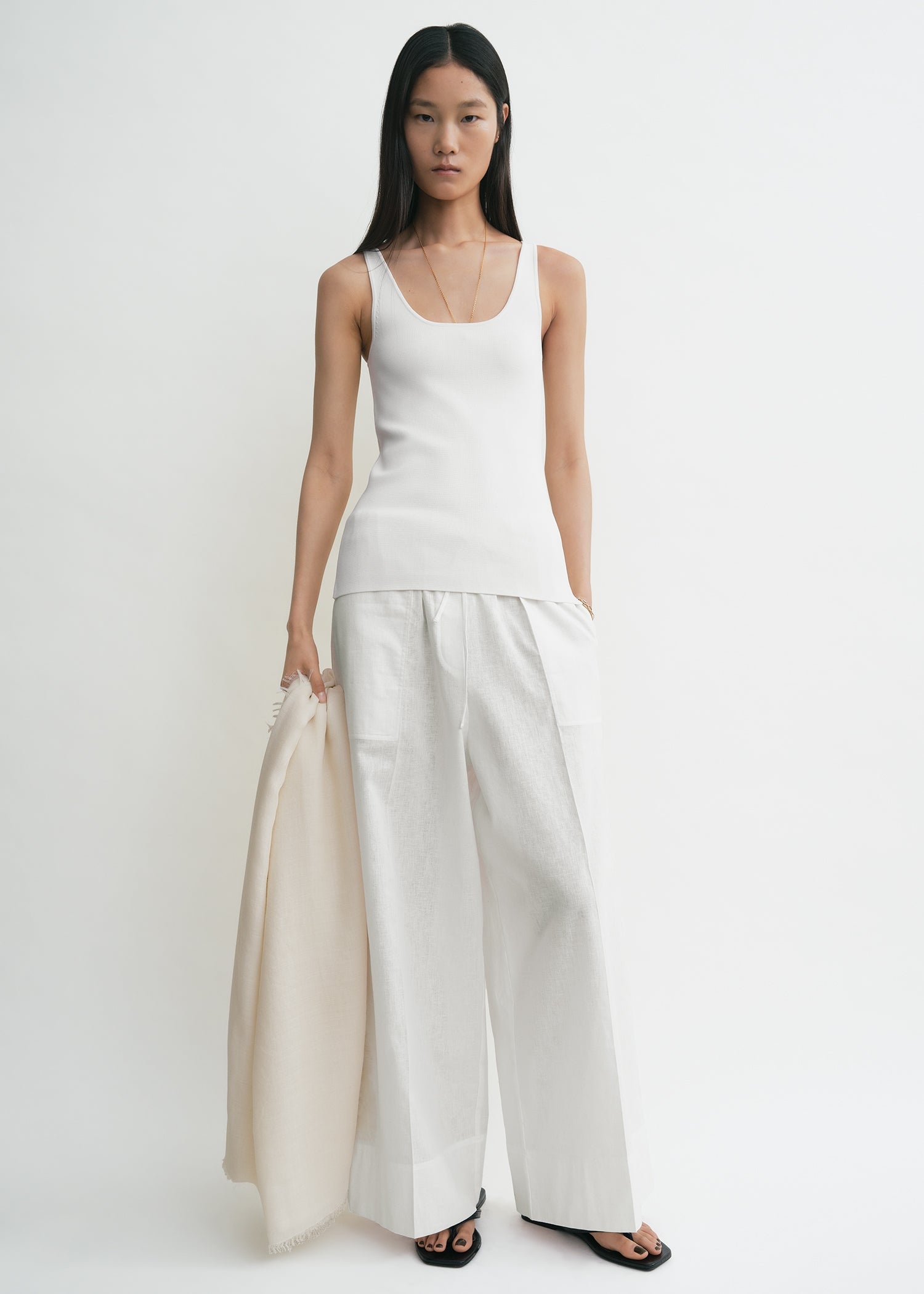 Compact knit tank white