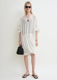 Drawstring dress off-white