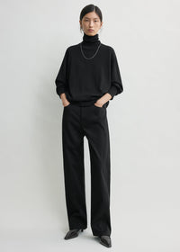 Relaxed twisted trousers black petite