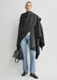 Winter flannel cape charcoal